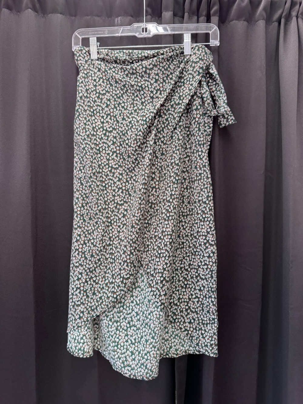 Princess Polly Green Floral Wrap Midi Skirt with Side Tie